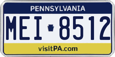 PA license plate MEI8512