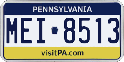 PA license plate MEI8513