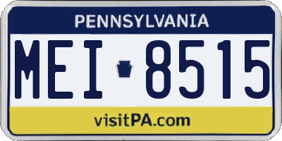 PA license plate MEI8515