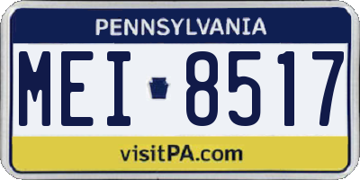 PA license plate MEI8517