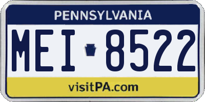 PA license plate MEI8522