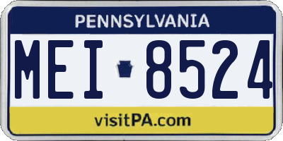 PA license plate MEI8524