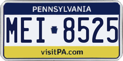 PA license plate MEI8525