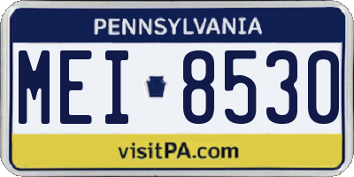 PA license plate MEI8530