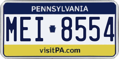 PA license plate MEI8554