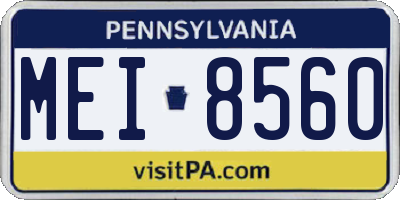PA license plate MEI8560