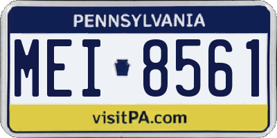 PA license plate MEI8561