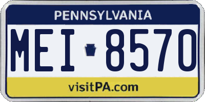 PA license plate MEI8570