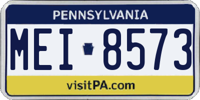 PA license plate MEI8573