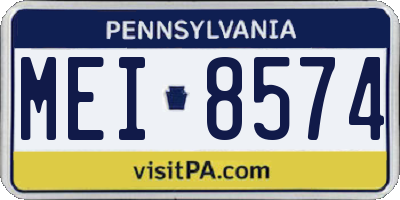 PA license plate MEI8574