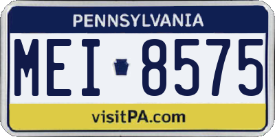 PA license plate MEI8575