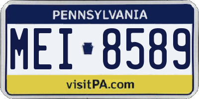 PA license plate MEI8589