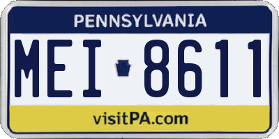 PA license plate MEI8611
