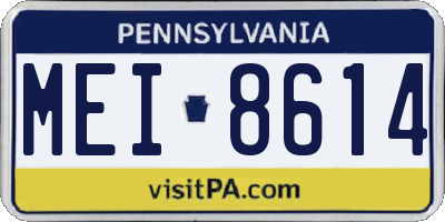 PA license plate MEI8614