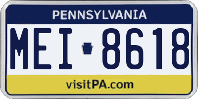 PA license plate MEI8618