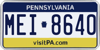 PA license plate MEI8640