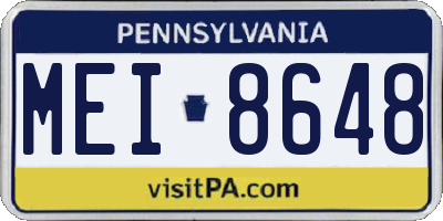 PA license plate MEI8648