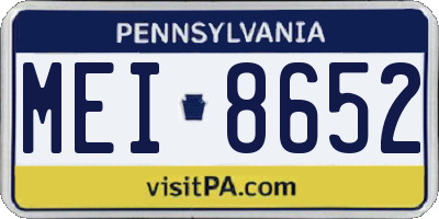 PA license plate MEI8652
