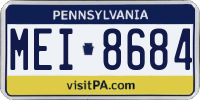 PA license plate MEI8684