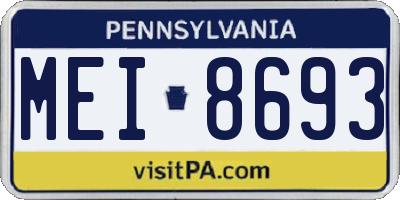PA license plate MEI8693
