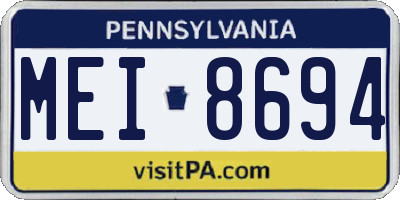 PA license plate MEI8694