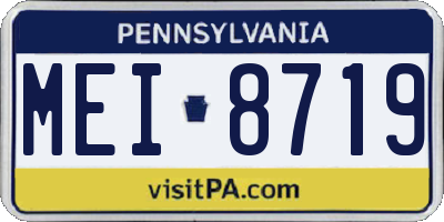 PA license plate MEI8719