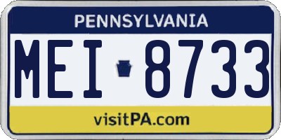 PA license plate MEI8733