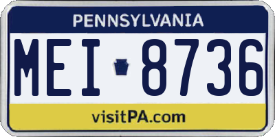 PA license plate MEI8736