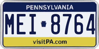 PA license plate MEI8764