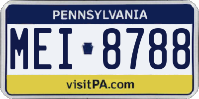 PA license plate MEI8788