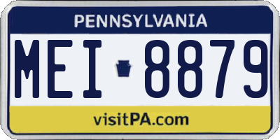 PA license plate MEI8879