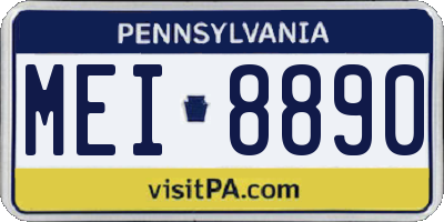PA license plate MEI8890