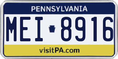 PA license plate MEI8916