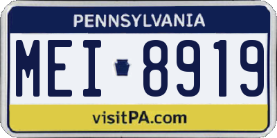 PA license plate MEI8919