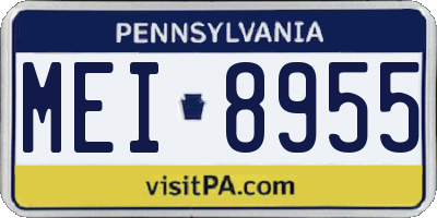 PA license plate MEI8955