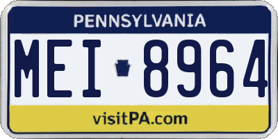 PA license plate MEI8964
