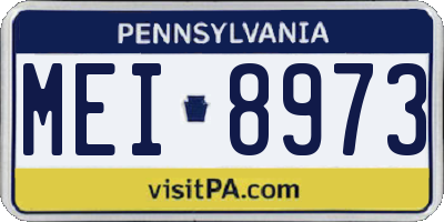 PA license plate MEI8973