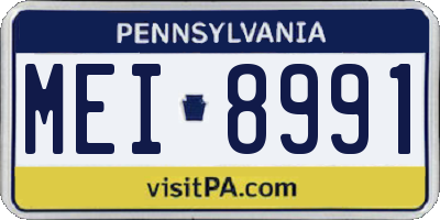 PA license plate MEI8991