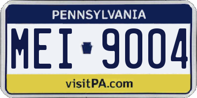 PA license plate MEI9004