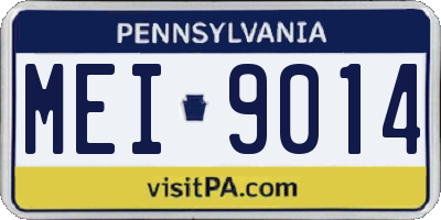PA license plate MEI9014