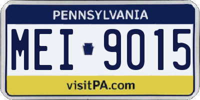 PA license plate MEI9015