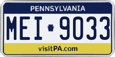 PA license plate MEI9033