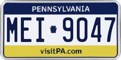 PA license plate MEI9047