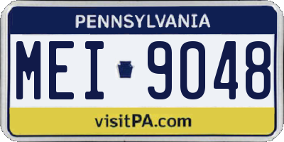 PA license plate MEI9048