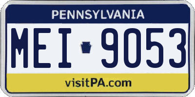 PA license plate MEI9053
