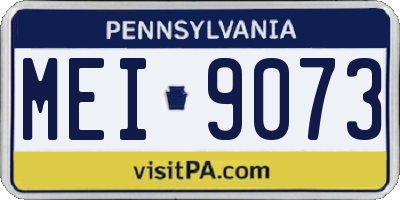 PA license plate MEI9073