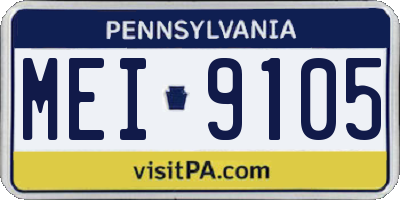 PA license plate MEI9105