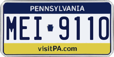 PA license plate MEI9110