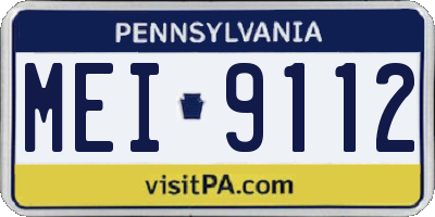 PA license plate MEI9112