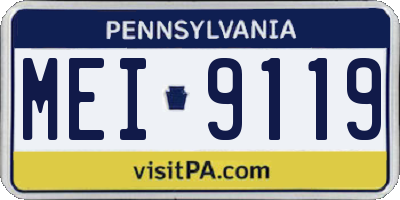 PA license plate MEI9119